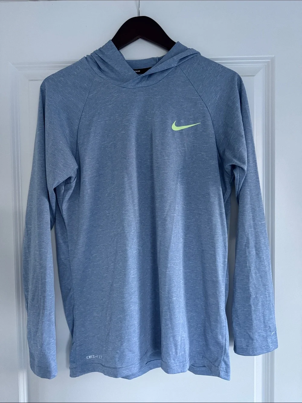 New Kids Nike Blue Marl Long Sleeve Swim Lightweight Moisture Wicking Shirt S